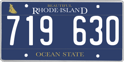 RI license plate 719630