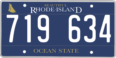 RI license plate 719634