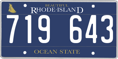 RI license plate 719643