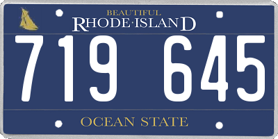 RI license plate 719645