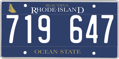 RI license plate 719647