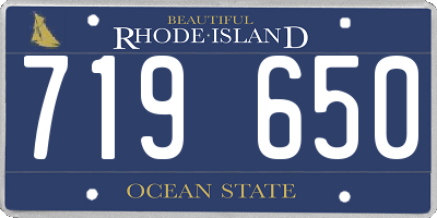 RI license plate 719650