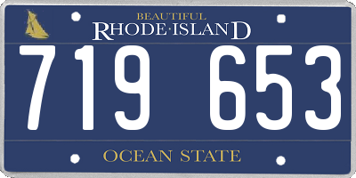 RI license plate 719653