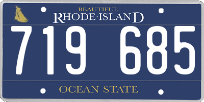 RI license plate 719685