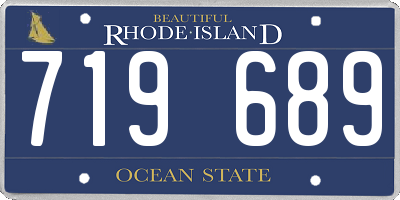 RI license plate 719689
