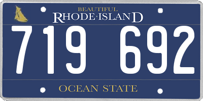 RI license plate 719692