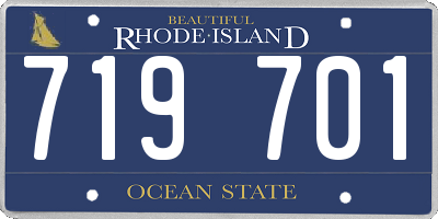 RI license plate 719701