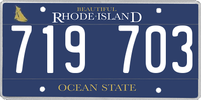 RI license plate 719703