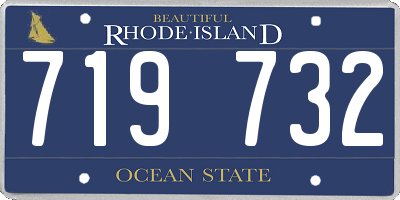RI license plate 719732