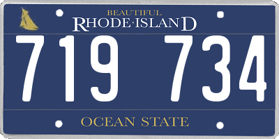 RI license plate 719734