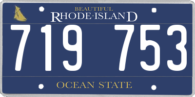RI license plate 719753