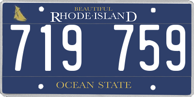 RI license plate 719759