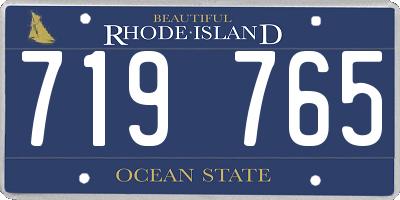 RI license plate 719765