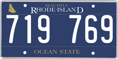 RI license plate 719769