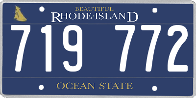 RI license plate 719772
