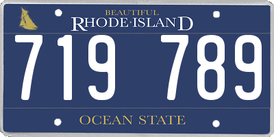 RI license plate 719789