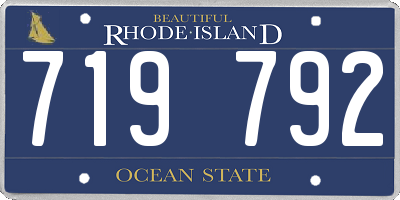 RI license plate 719792