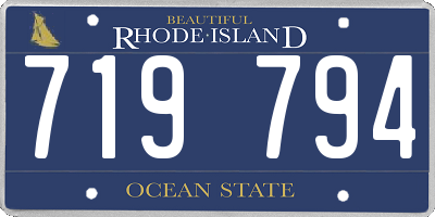 RI license plate 719794