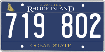 RI license plate 719802