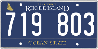 RI license plate 719803