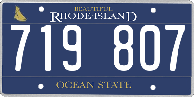 RI license plate 719807
