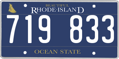RI license plate 719833