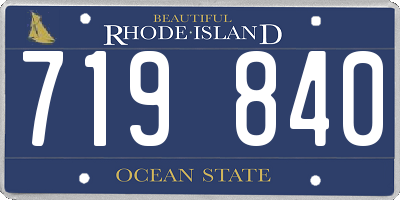 RI license plate 719840