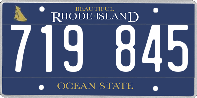 RI license plate 719845