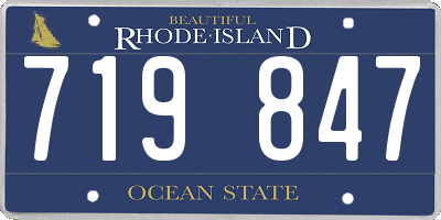 RI license plate 719847