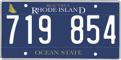 RI license plate 719854