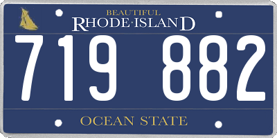 RI license plate 719882