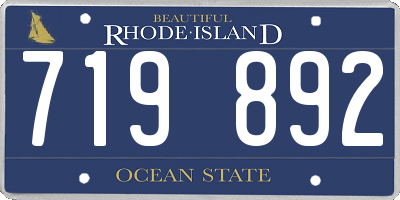 RI license plate 719892