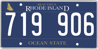 RI license plate 719906