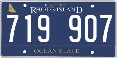 RI license plate 719907