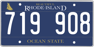 RI license plate 719908