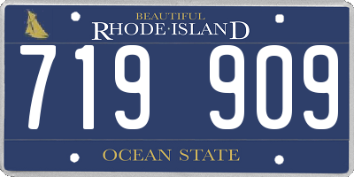 RI license plate 719909