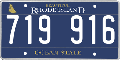 RI license plate 719916