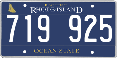 RI license plate 719925