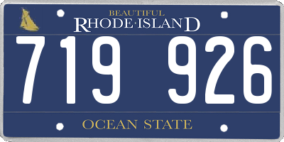 RI license plate 719926