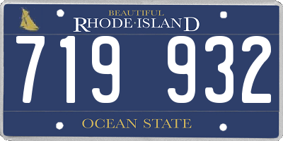 RI license plate 719932