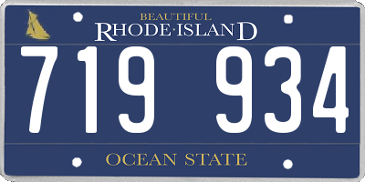 RI license plate 719934