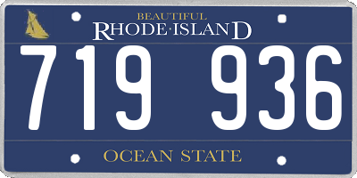 RI license plate 719936