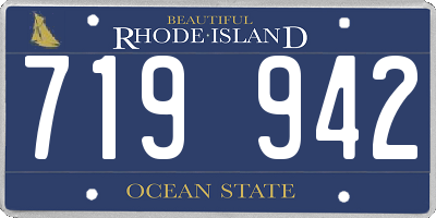 RI license plate 719942