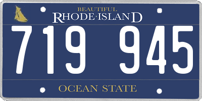 RI license plate 719945