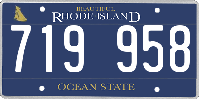 RI license plate 719958