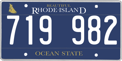 RI license plate 719982