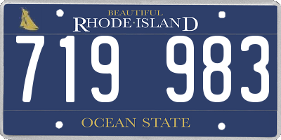 RI license plate 719983