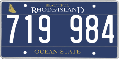 RI license plate 719984
