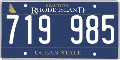RI license plate 719985