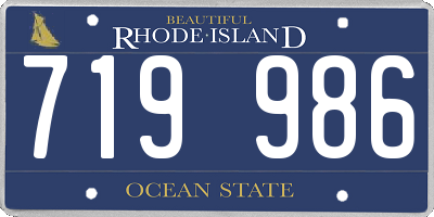 RI license plate 719986
